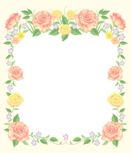 Elegant Floral Frame Vector Image