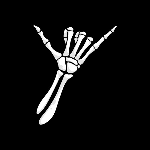 Skeleton Shaka Gesture Vector Image