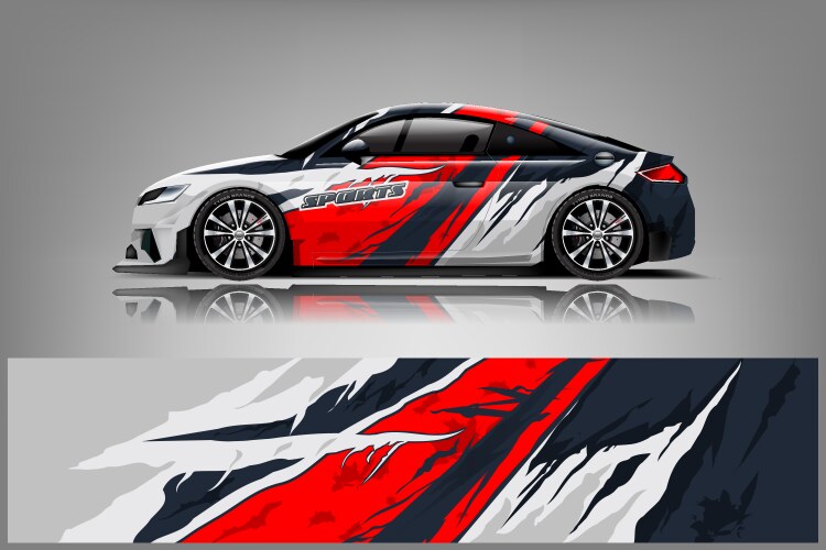 Racing Stripe Car Wrap Vector Image