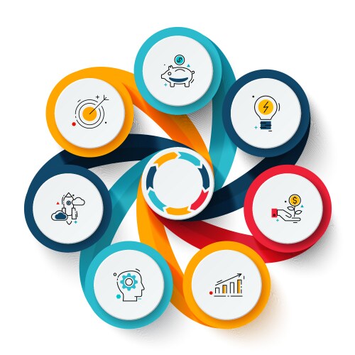 Infographic circular template with 5 options Vector Image