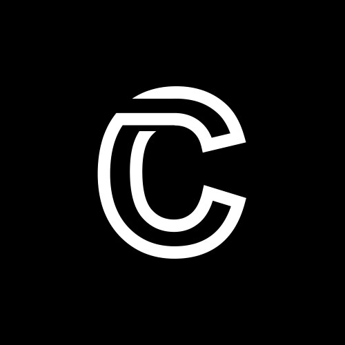 letter c from the white interwoven strips vector