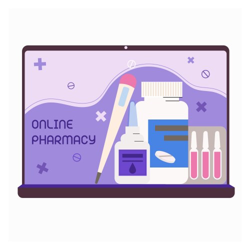 online pharmacy order drugs home vector image