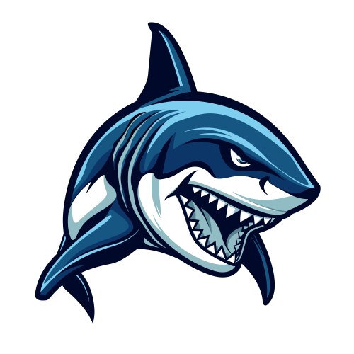 esport logotype shark icon sticker vector image