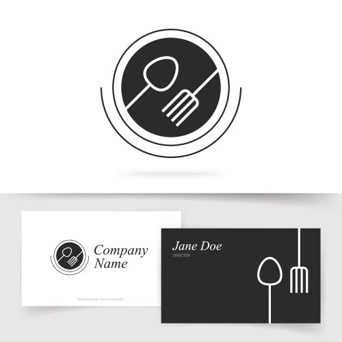 Restaurant bar utensil logo icon or food vector image