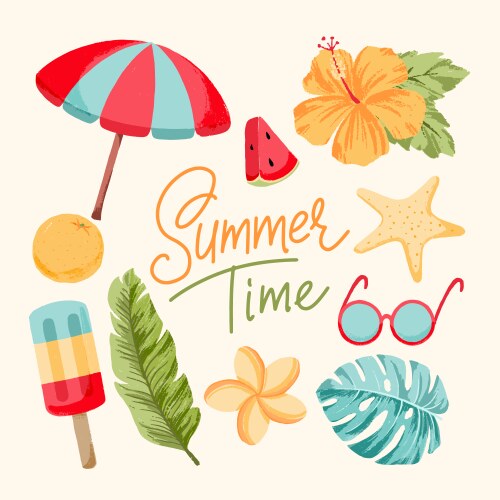 Tropical elements Royalty Free Vector Image - VectorStock