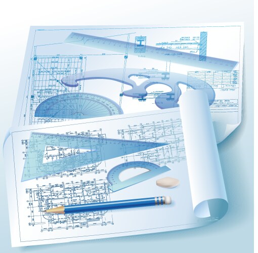 Architecture blueprint plan Royalty Free Vector Image