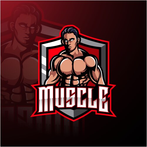 Muscular man mascot logo design Vector Image