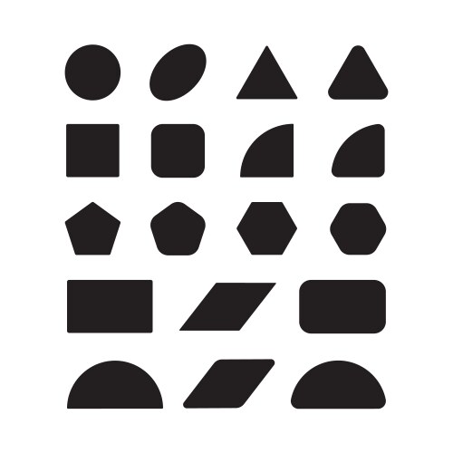 Geometric 3d shapes realistic white basic Vector Image
