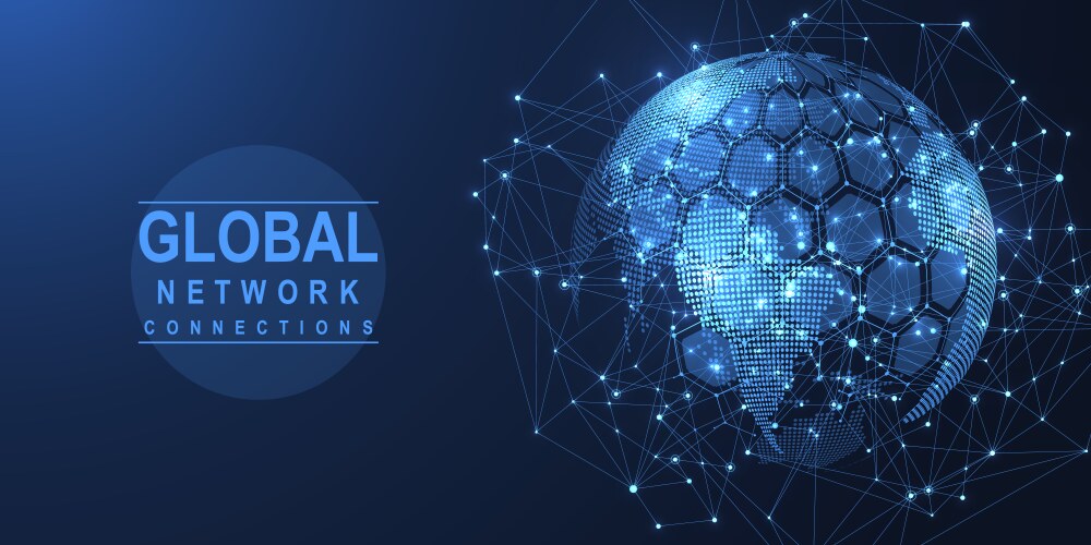 global network connection concept big data vector image