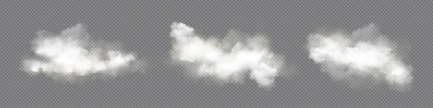 Realistic white clouds set Royalty Free Vector Image