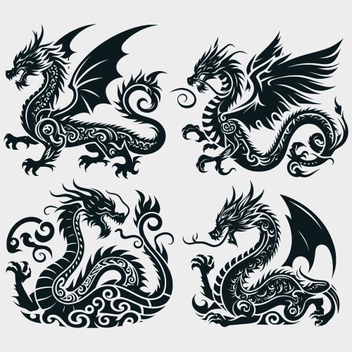 Cute Baby Dragon Collection Vector Image