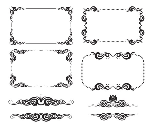 Decorative line art frames for design template Vector Image