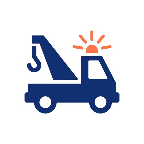 Tow truck icon on white background vector image