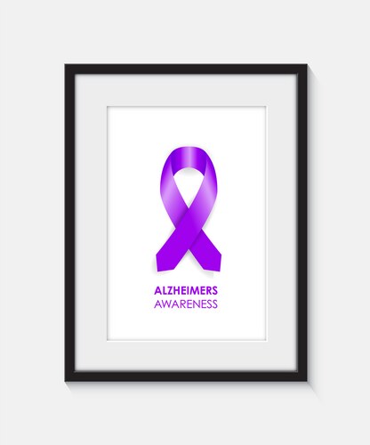 Alzheimer Ribbon Frame Vector Image