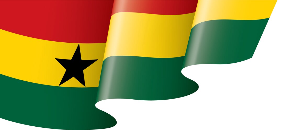 Ghana flag on a white Vector Image