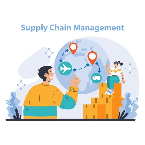 Inventory Control Concept Flat Royalty Free Vector Image