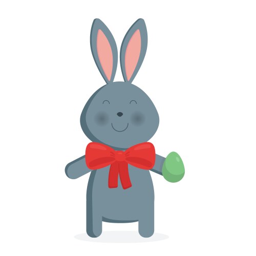 Easter bunny painting an egg Royalty Free Vector Image