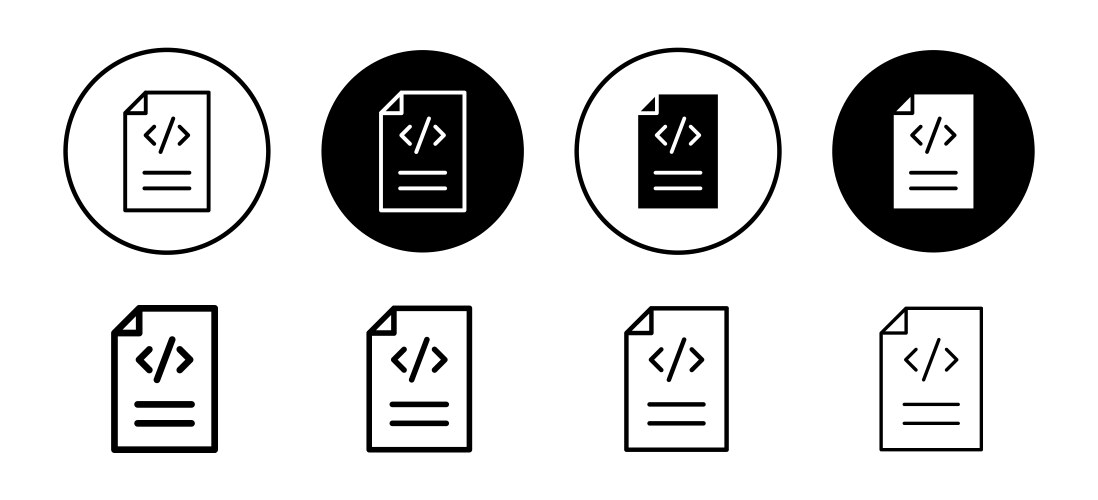Html script icon set collection for web vector image