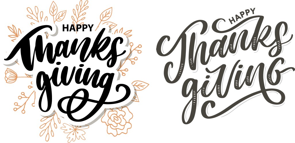 Happy thanksgiving lettering calligraphy text vector image