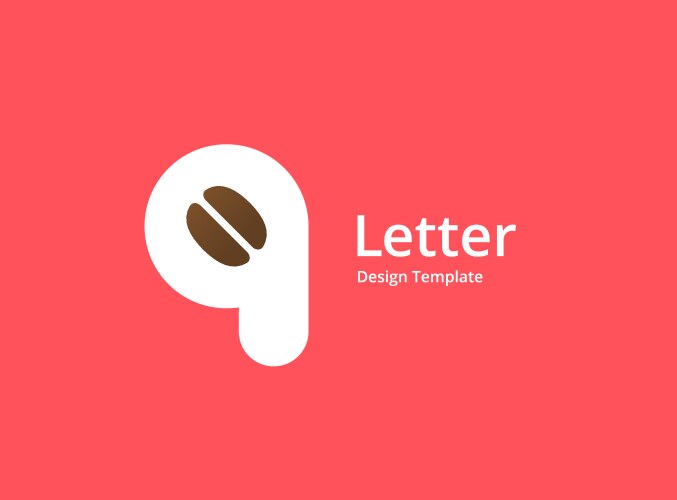 Letter q coffee logo icon design template elements vector image