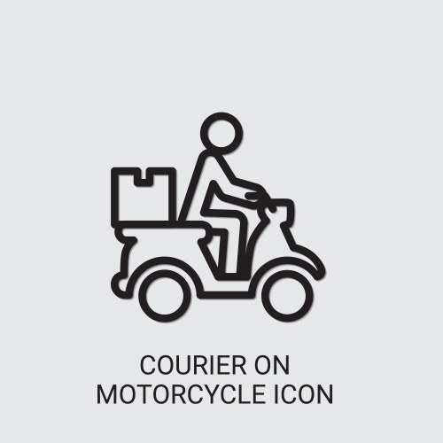 Courier on motorcycle icon vector image