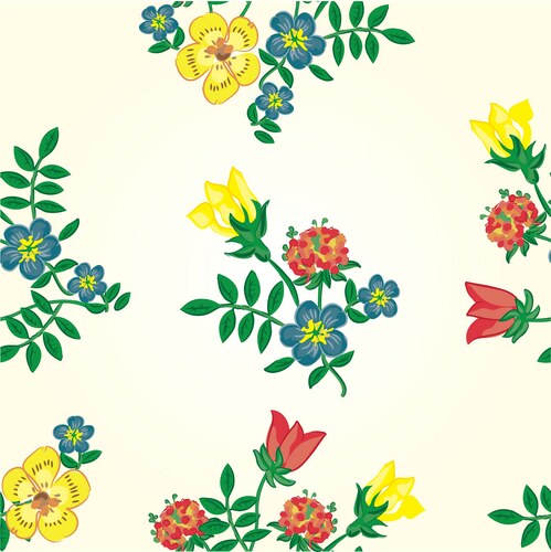 Floral Seamless Flower Pattern Vector Image