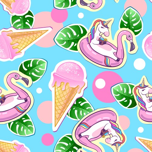 Seamless pattern with summer icons Royalty Free Vector Image