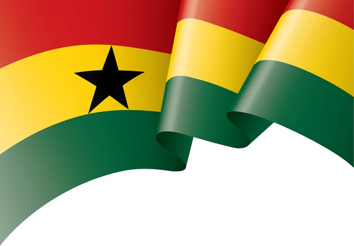 Ghana flag on a white Vector Image