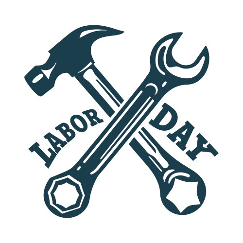 Labor day tools hammer and wrench symbol Vector Image