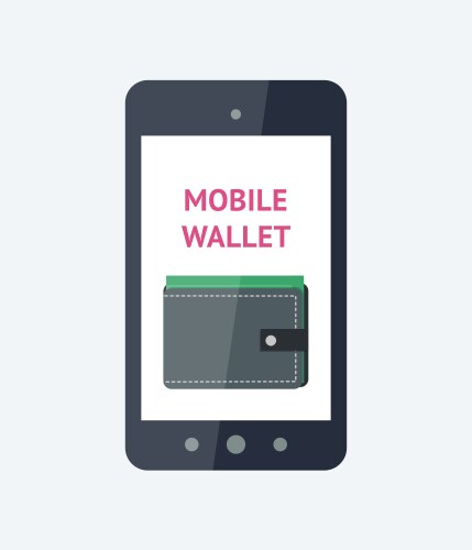 Digital mobile wallet icon Royalty Free Vector Image