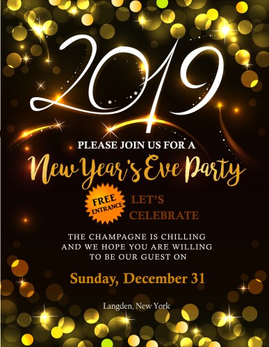 new year 2019 invitation vector image