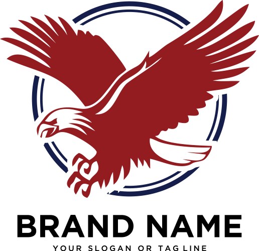 eagle logo design template white background vector image