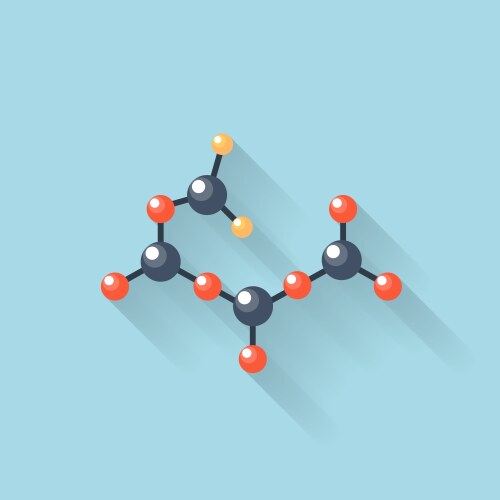 Structural chemical formula and model of fructose Vector Image