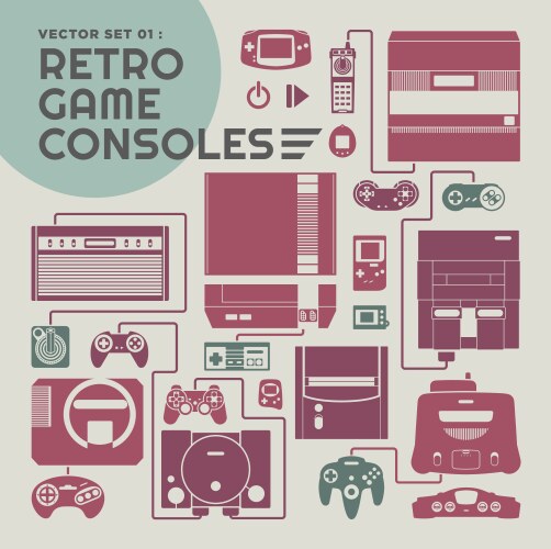 Retro tetris electronic game console Royalty Free Vector