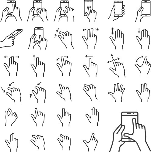 gesture icon set vector image