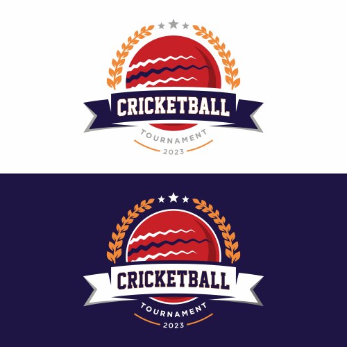 Cricket Badge & Logo Icon Template Vector Image