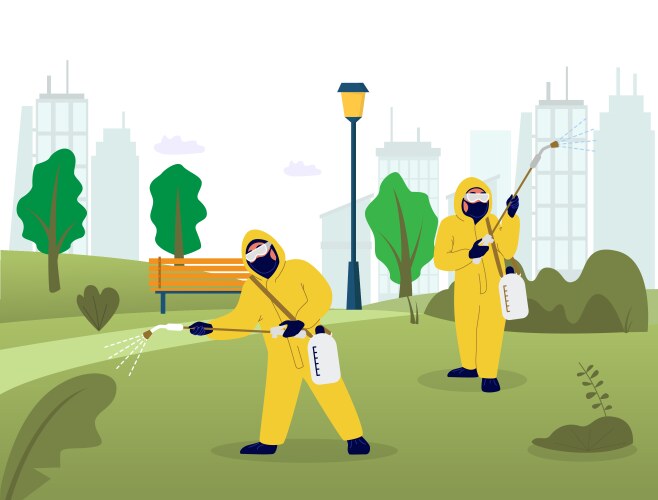 professional pest control services flat vector