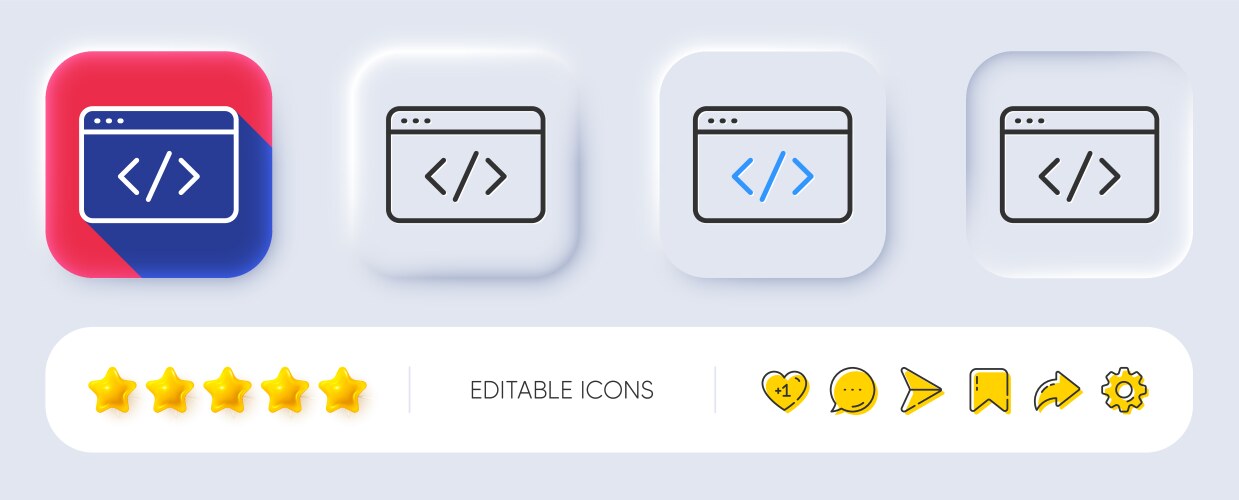 Seo script line icon web programming sign vektorbild