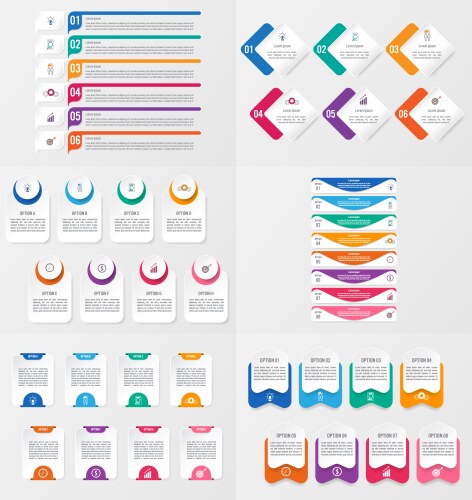 set infographics element template with options vector