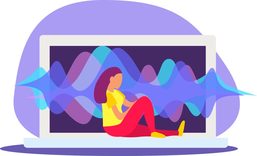 Voice control lounge composition Royalty Free Vector Image
