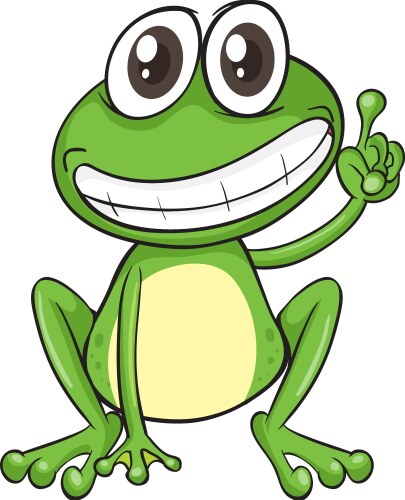 Cheerful Cartoon Frog Vector Image
