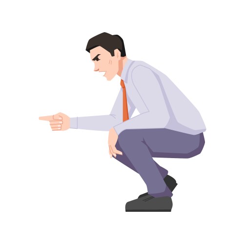 Man squat threatening or yelling quarreling kid vector image