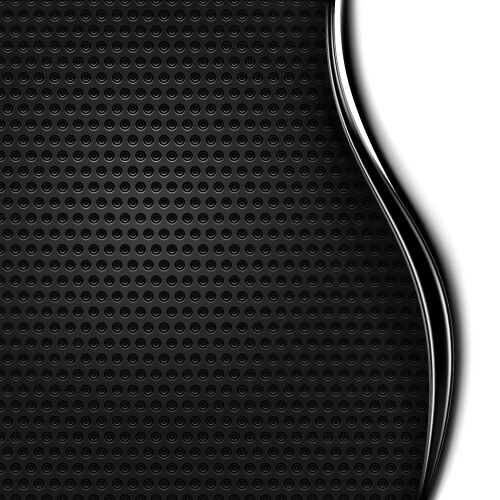 Metal perforated background with blue chrome wave Vector Image