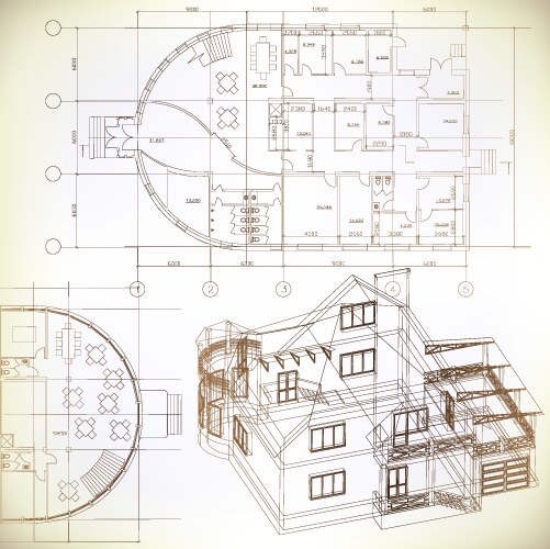 Architectural plan Royalty Free Vector Image - VectorStock