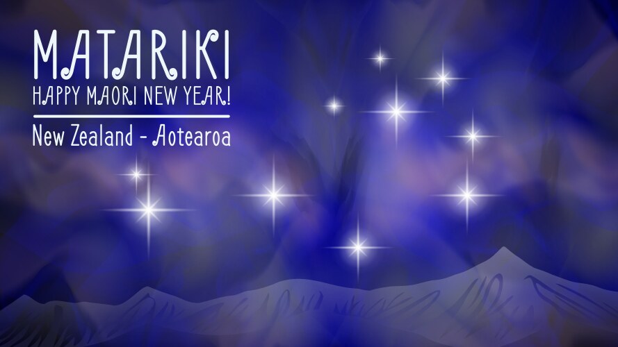 New zealand matariki maori happy year vector image