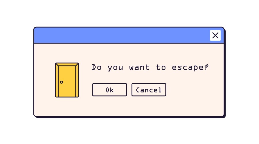 Retro dialog window computer message box in 90s vector image