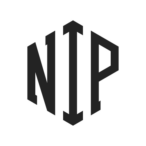 Nip logo design initial letter monogram vector image