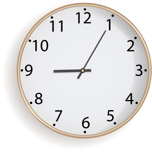 Clock on white background Royalty Free Vector Image