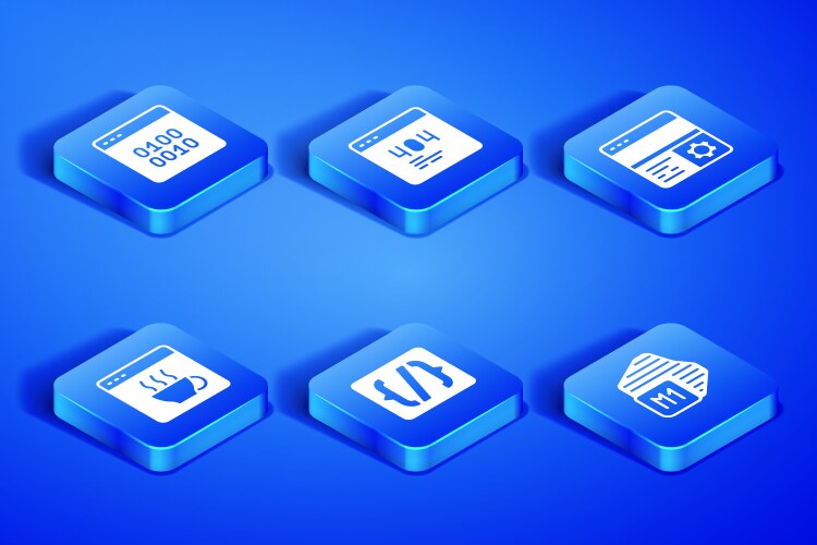 Set processor binary code programming language vector image