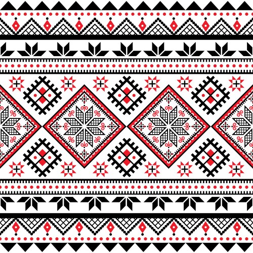 Ukrainian Hutsul Geometric Pattern Vector Image
